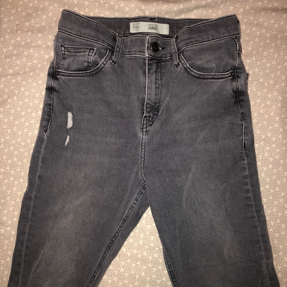 Topshop gray Jaime skinny denim jeans